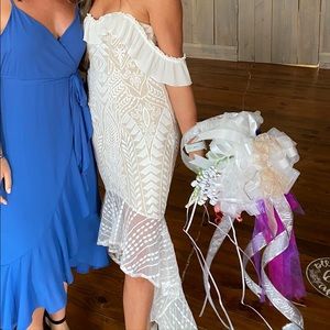 Hello Molly White Lace High-Low Dress